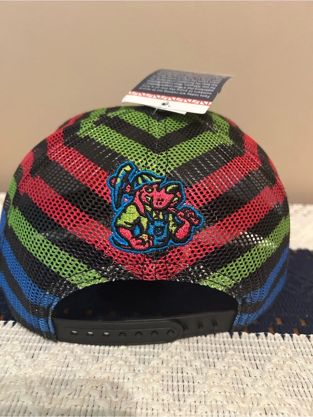 Kids Multicolor Mesh Snapback Hat with Cartoon Patch